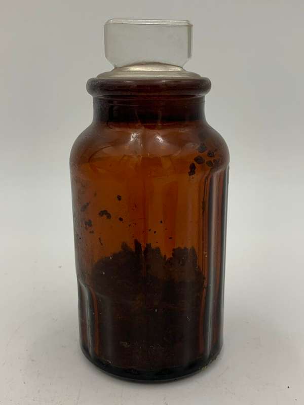 Vintage Amber Glass Bottle - Perfume Industry 1920s