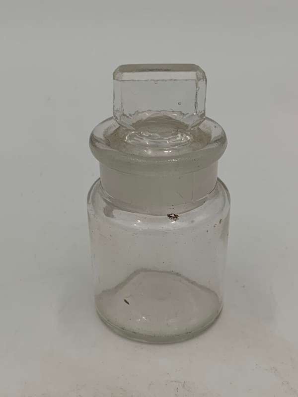 Antique Clear Glass Medical Jar with Stopper - Small