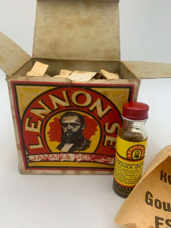 Lennon Jamaika Gemmer Drops Bottles in Box - Lot of 12 Origional Glass Bottles with Product