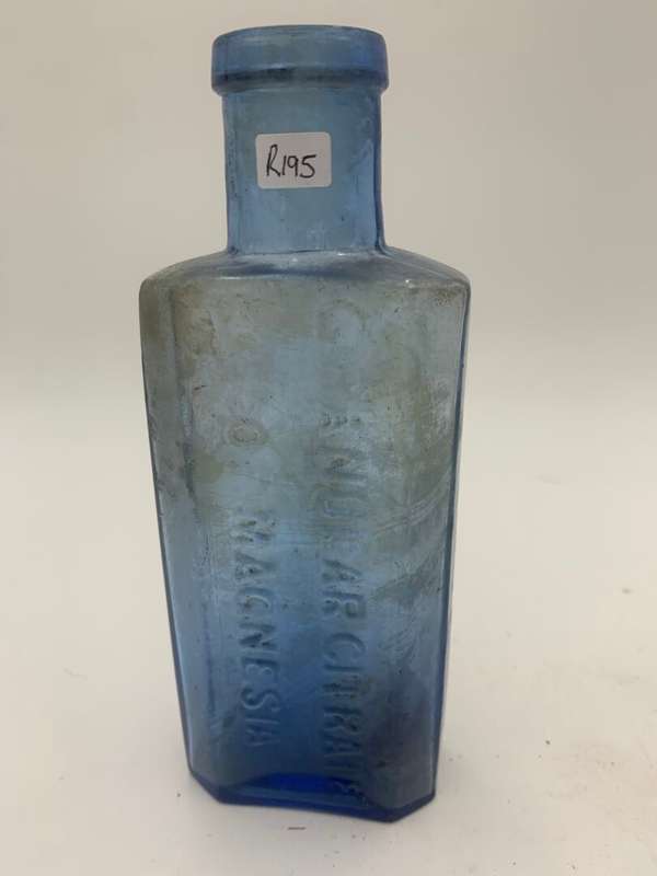 Victorian Antique Blue Bottle - Granular Citrate of Magnesia