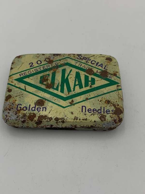 Antique Collectable Record Needle Tin - Elkah