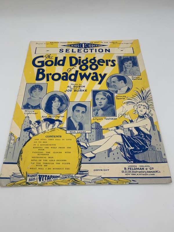 Vintage Collecable Music Sheets - Origonal - The Gold Diggers of Broadway by Al Dubin