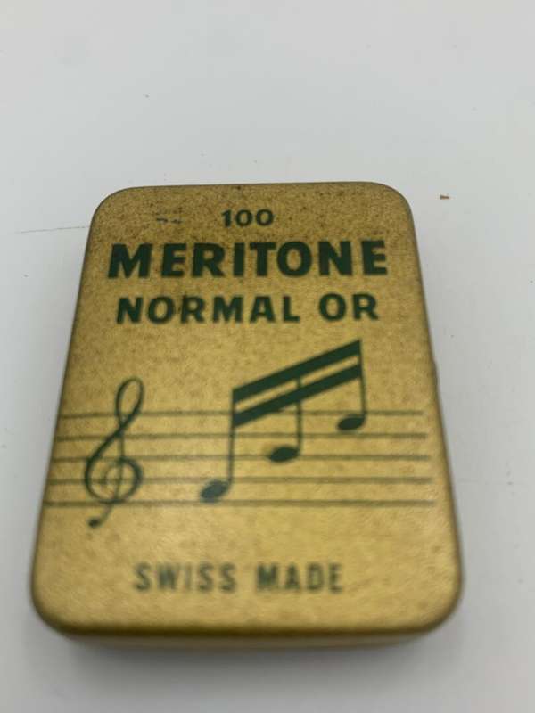 Antique Collectable Record Needle Tin - Meritone Normal OR
