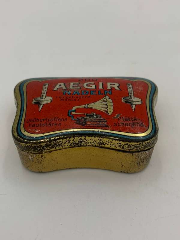 Antique Collectable Record Needles in Tin - Aegir Nadeln Red