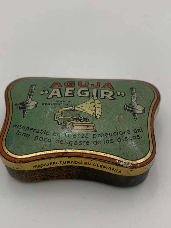 Antique Collectable Record Needles in Tin - Aegir Nadeln Blue