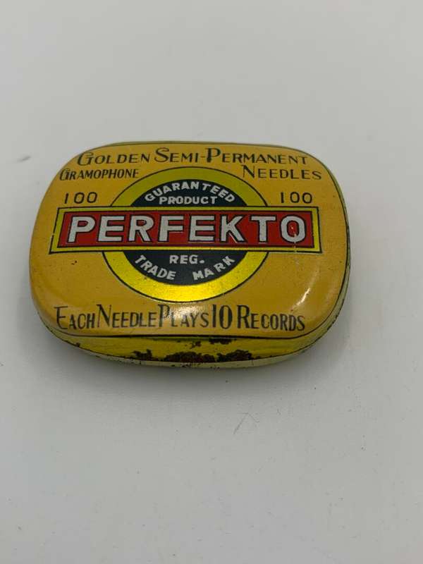 Antique Collectable Record Needle Tin - Perfekto