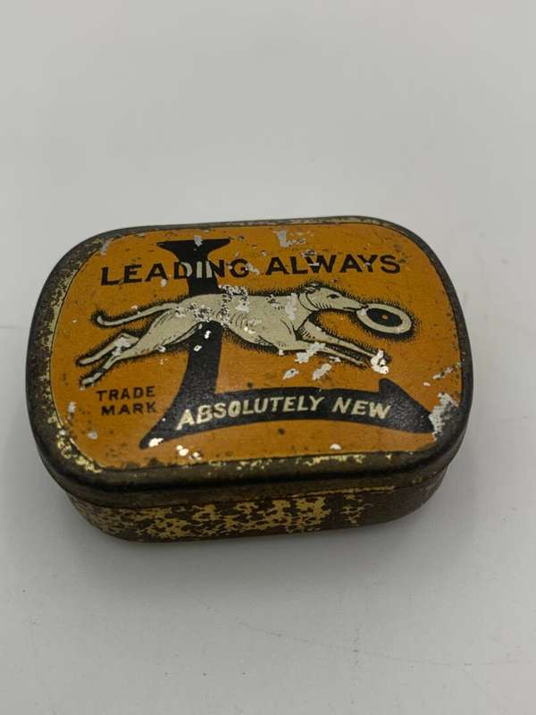 Antique Collectable Record Needle Tin - Leading Always Orange