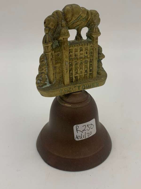Antique Brass Table Bell - Complete
