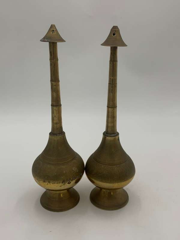 Vintage Brass Fragrance Infuser Engraved Set of 2