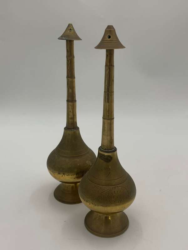 Vintage Brass Fragrance Infuser Engraved Set of 2