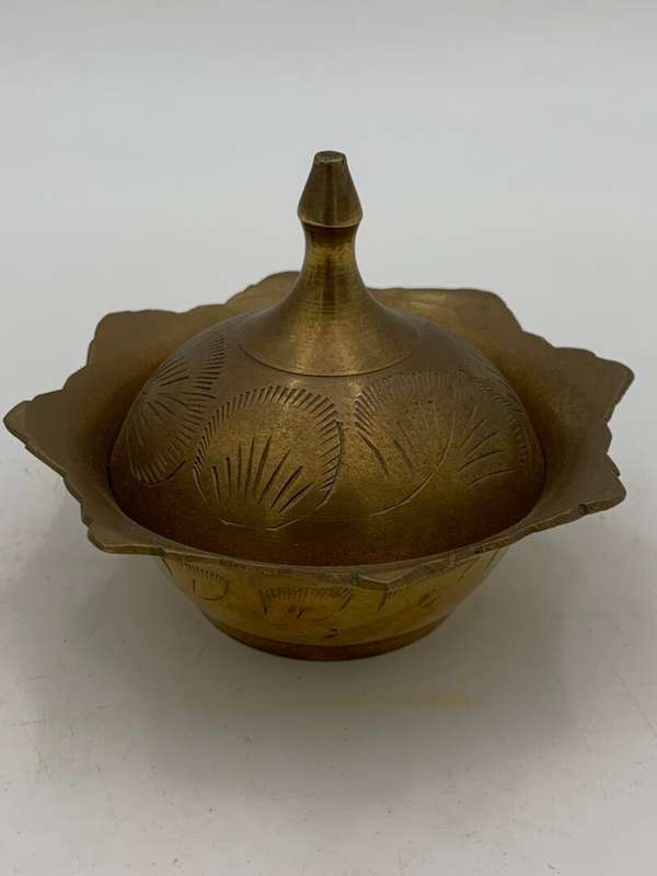Vintage Hand Craft Brass Condiment Jar