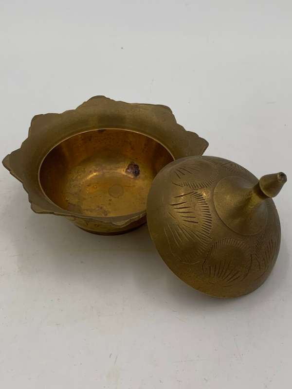 Vintage Hand Craft Brass Condiment Jar