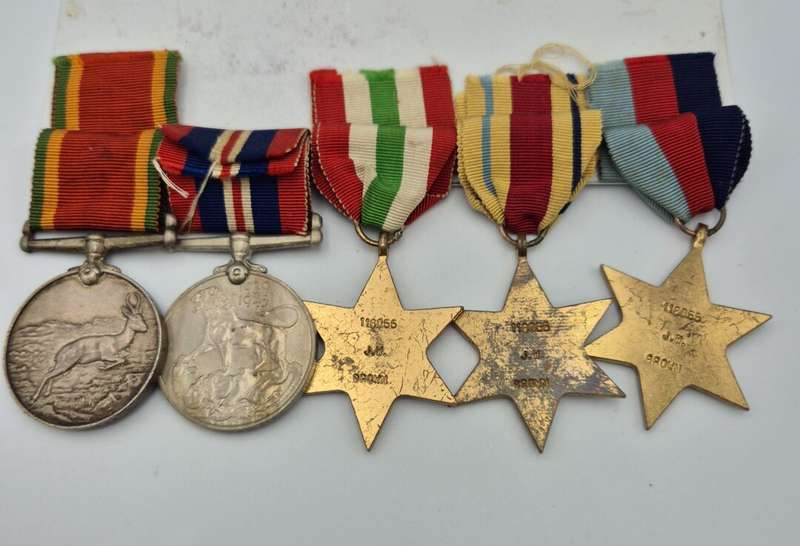 WW2 SAAF Medal Set with Papers (J.W Brown)