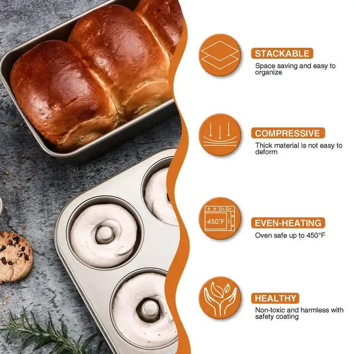 Non-Stick Baking Pastry Tools Cake Mold Baking Tray 6-Cavity fluted pan Bagels fluted cake pa