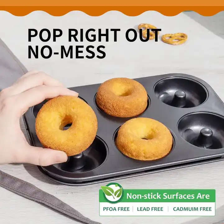 Non-Stick Baking Pastry Tools Cake Mold Baking Tray 6-Cavity fluted pan Bagels fluted cake pa