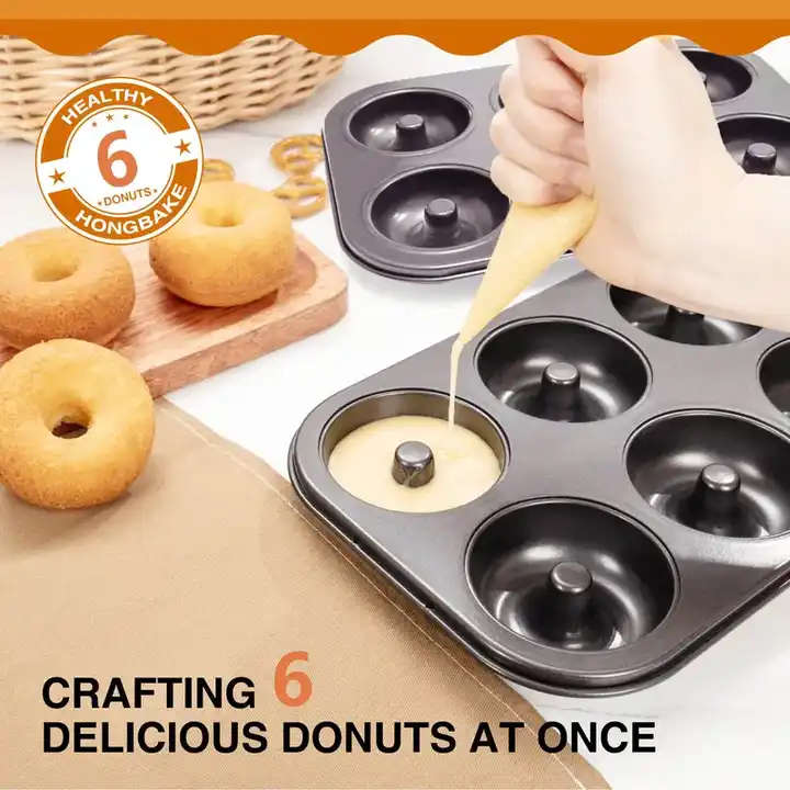 Non-Stick Baking Pastry Tools Cake Mold Baking Tray 6-Cavity fluted pan Bagels fluted cake pa