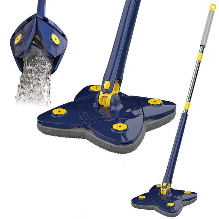 Squeeze Wet and Dry Use Water Absorption Home Floor Tools Telescopic Triangle Mop 360 Rotatable Clea