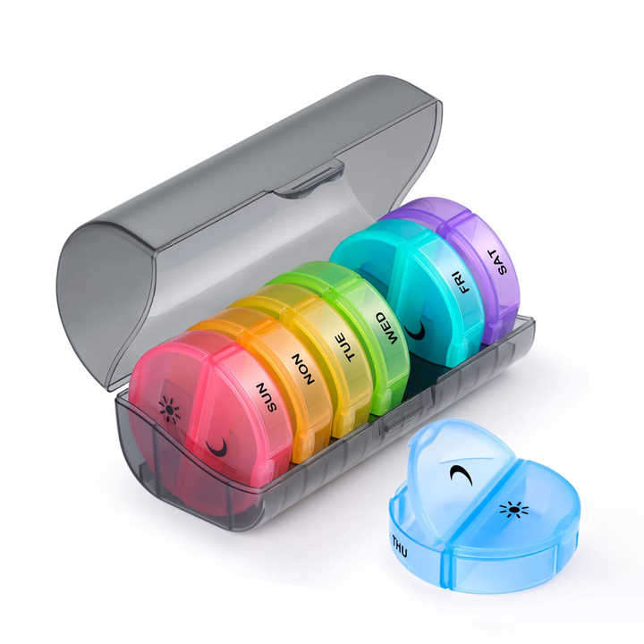 Travel Pill Container Medication Organizer, Portable Pill Case