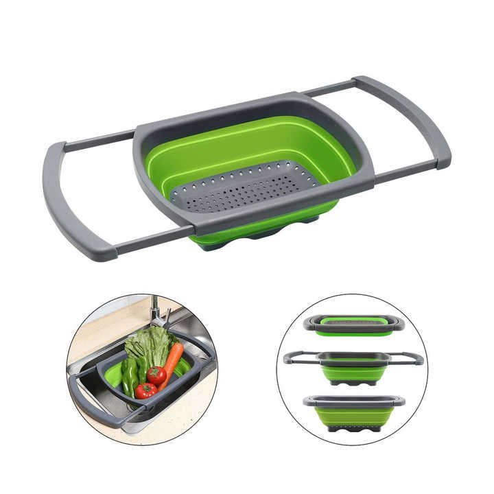 Hot Sale Family Used Foldable Colander Collapsible Drain Basket Expandable Kitchen Filter Sink Strai