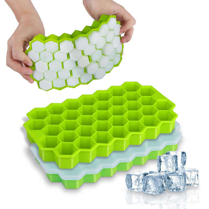 Hexagonal Silicone Ice Cube Trays Lightweight Freezer-Reusable Ball Mold for DIY Food Juice Coffee T