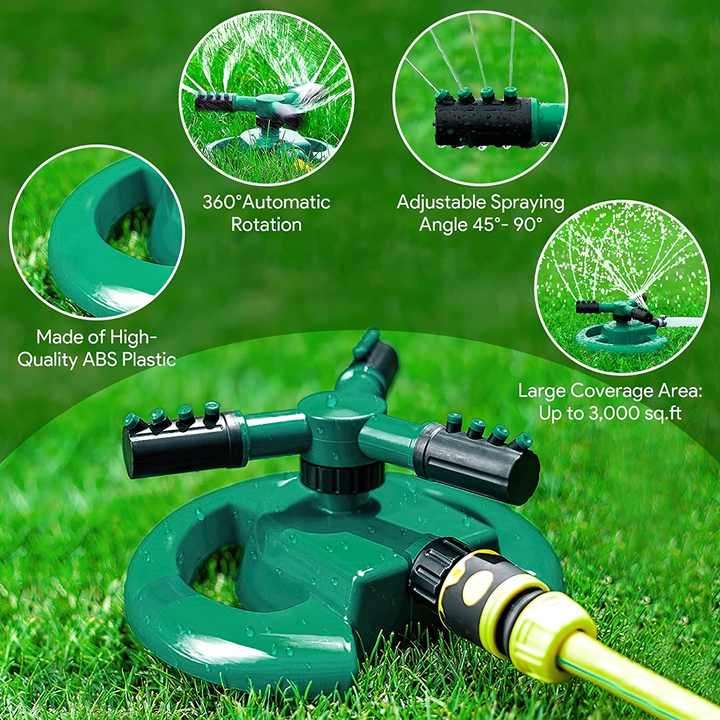 Adjustable 360 Degree Garden Sprinkler Rotation Lawn Large Area Coverage Multipurpose Yard Sprinkler