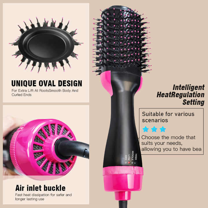 Hair Curling Negative Ion Volumizer Straightener Styling Comb Hair Dryer Hot air Brushr Tools
