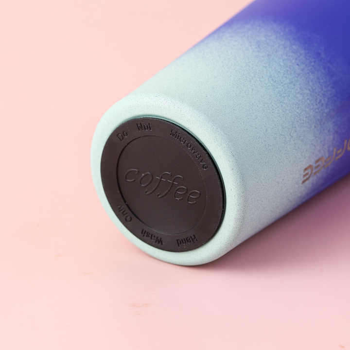 Portable Double Walled Stainless Steel Vacuum Frosted Coffee Tumbler Cup Intelligent Temperature Dis