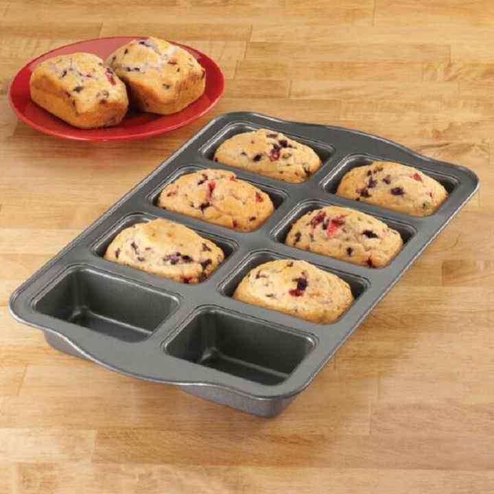 Non Stick Cupcake Pans with Dividers Mini Loaf Pan for Baking Heavy Carbon Steel Square Rectangle Br