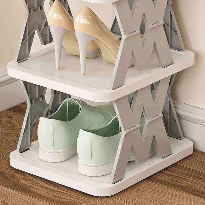 Narrow Shoe Organizer Shelf for Close Space Saving Large Capacity Foldable Shoe Rack