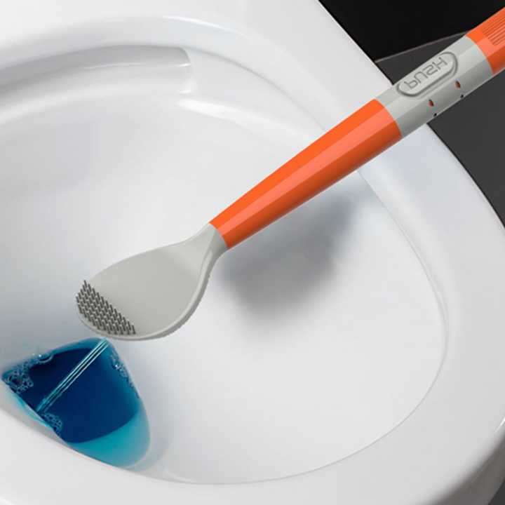 Silicone Toilet Bowl Brush Refillable Handle Dispenser Bathroom Scrubber Wall Mount TPR Toilet Brush