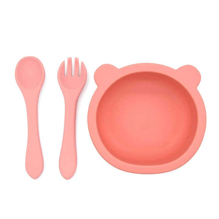 Toddler First Stage Training Learning Feed Baby Led Weaning BPA Free Suction Silicone Baby Feeding