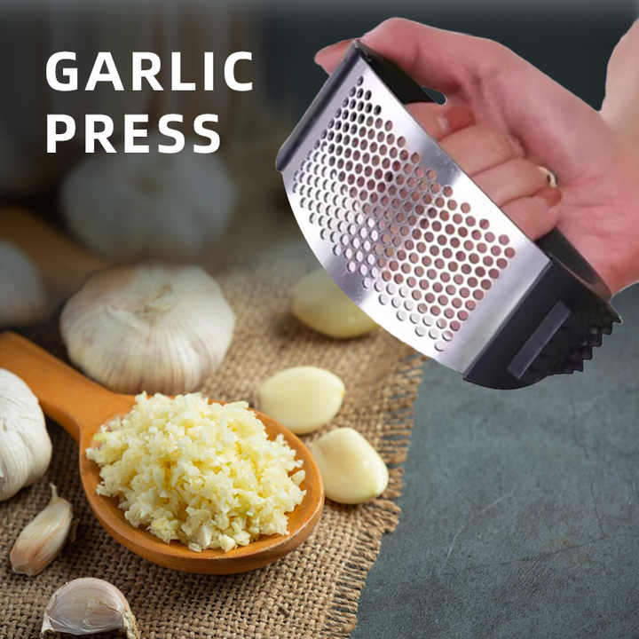 Manual Garlic Crusher Chopper Stainless Steel Garlic Press With Plastic Handle Kitchen Gadgets