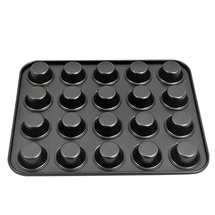 24CUPS Non Stick Carbon Steel Mini Muffin Baking Cups Cake Tray for Muffins
