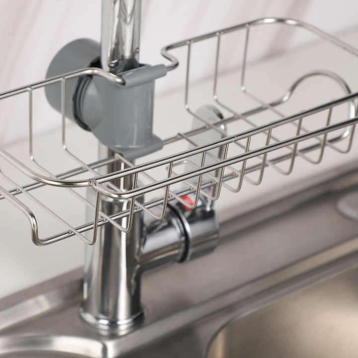 Stainless Steel Sponge Storage Bathroom Faucet Storage Rack Kitchen Faucet Storage Rack