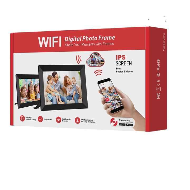 32GB 10.1 Inch Digital Picture Frames WiFi Version with Auto-Rotate Easy Setup Free Share Photos&Vid