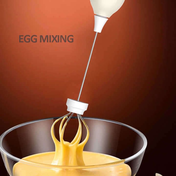 USB Electric Handheld Foam Maker Egg Beater Milk Frother Stainless Steel Wireless Coffee Cappuccino
