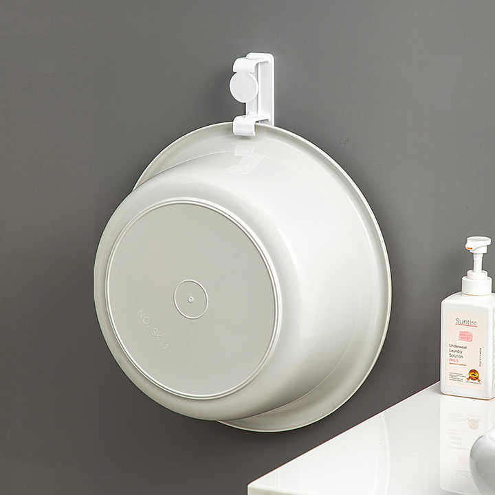 Large Household Multifunctional Bathroom Storage Rack Non-Perforated Basin Hook Single Tier Plastic