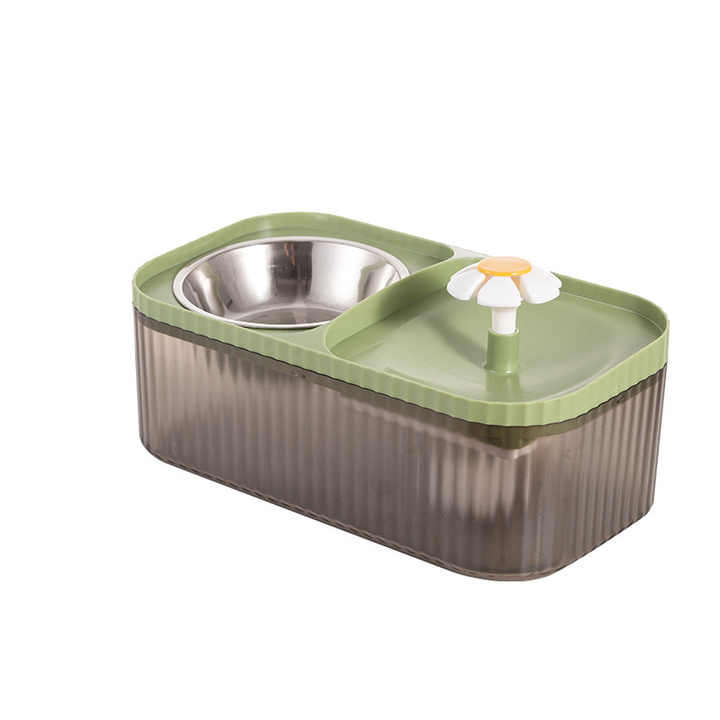 Cat Feeding Bowl Large Capacity Small Flower Water Dispenser Integrated Mobile Drinking Water Pet Su