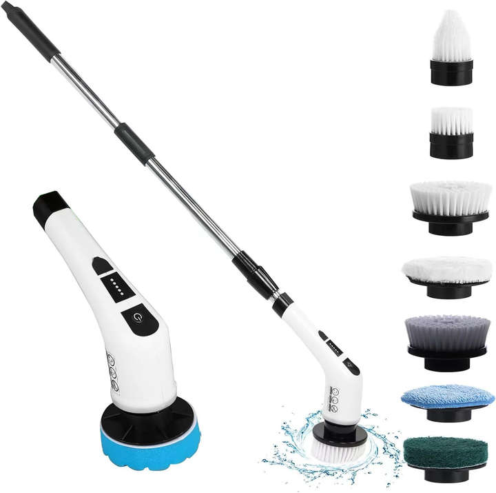 Spin Scrubber Detachable Kitchen Cleaning Tool Cordless 7-In-1 Home Multifunction Bathroom Cleaning