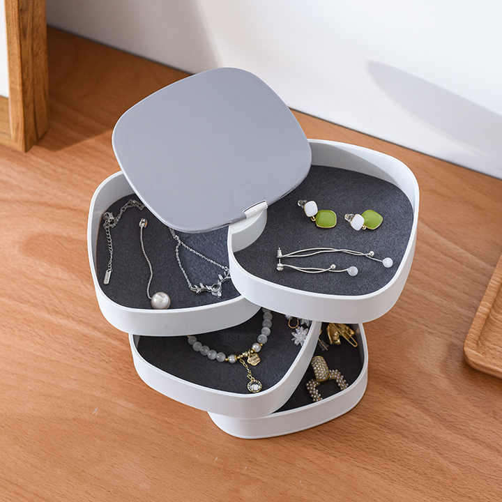 Mirrored 4 Tier Square Organizer