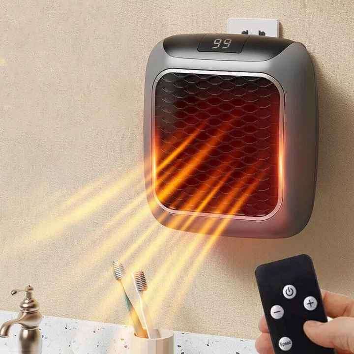 Wall-Mounted Desktop Small Square Design Fast Heating PTC Durable Plastic Easy Handle Electric Fan H
