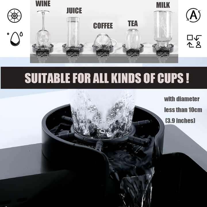 Highly Acclaimed Stainless Steel Sink Glass Cup Rinser Automatic Cup Washer Bottle Cleaner Washer fo
