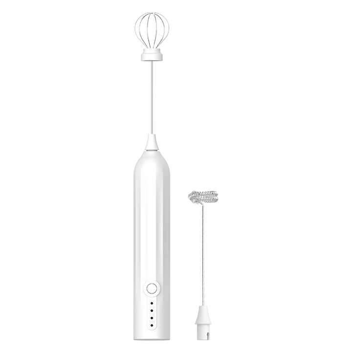 USB Electric Handheld Foam Maker Egg Beater Milk Frother Stainless Steel Wireless Coffee Cappuccino