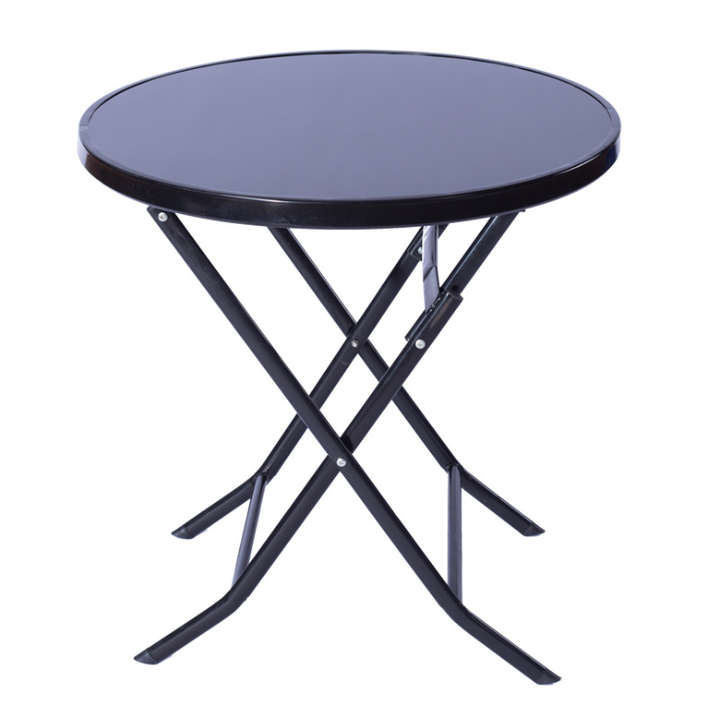 60CM Luxury Glass Top Foldable Dining Table Set Foldable Dining Table Round Dining Table 4 Seater