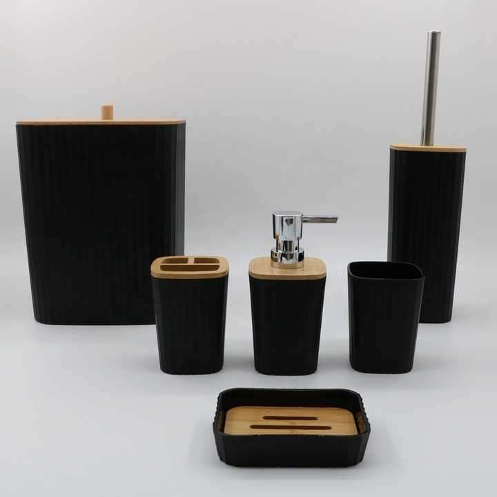 Modern 6PCS Plastic Bathroom Set Home Decor Bathroom Sets for Hotel