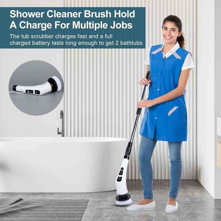Spin Scrubber Detachable Kitchen Cleaning Tool Cordless 7-In-1 Home Multifunction Bathroom Cleaning