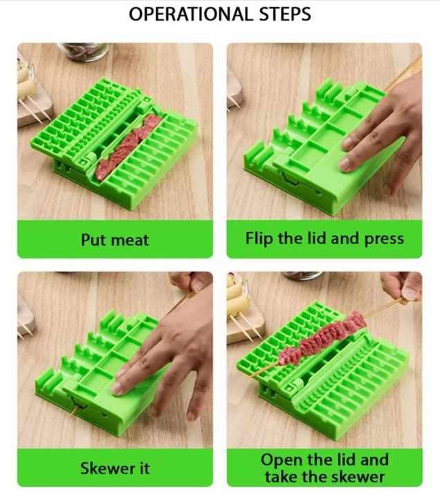 Meat Piercer Skewer Piercing Barbecue Mutton Multi-functional Desktop Skewer Machine BBQ String Arti