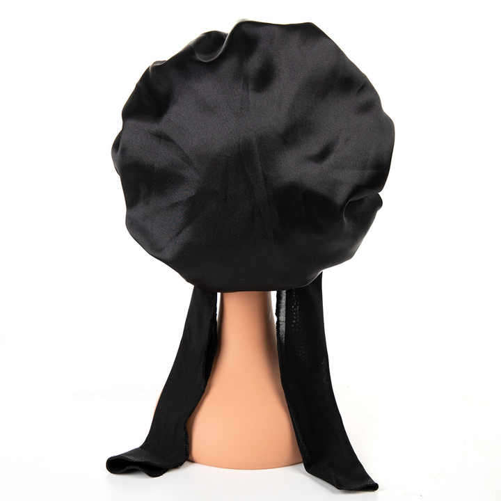 Headbands Adjustable Silk Braid Long Bonnets and Satin Hair Wraps Women Designer Satin Hair Bonnets