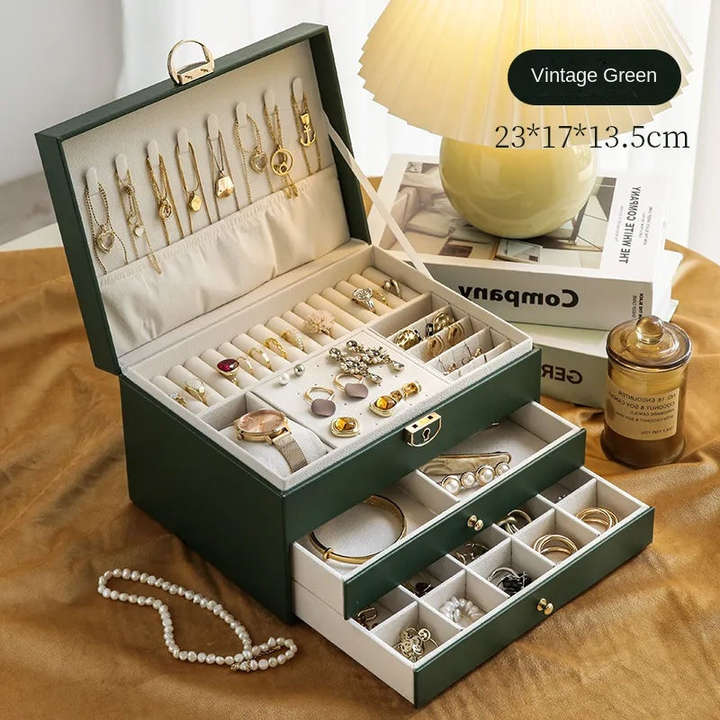 Luxury Ring Necklace Jewelry Boxes Packaging Case PU Leather Earring for Storage Jewellery Box Organ