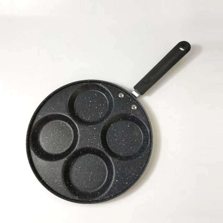 4 Hole Non-stick Frying Pan Carbon Steel Hybrid Egg Omelet Frying Pan